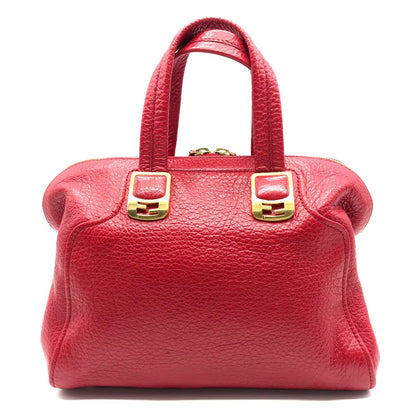 FENDI Handbag 8BL114 leather Red Mini Boston Duffel bag chameleon Women