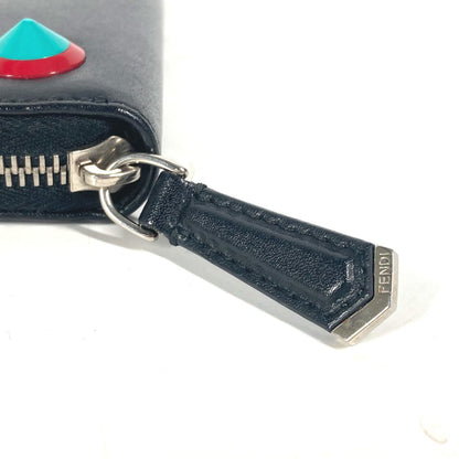 FENDI Long Wallet Purse 8M0299 leather black Long wallet Studs unisex(Unisex)