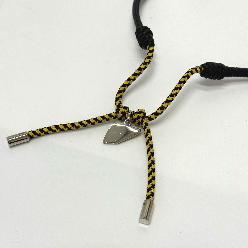 FENDI Necklace Leather, Polyester black FF Vertigo mens