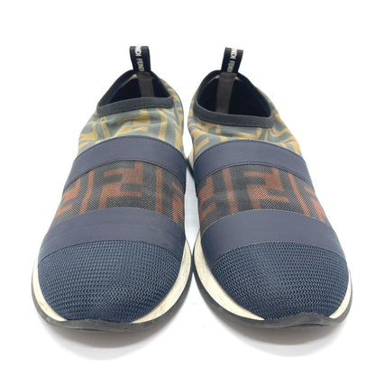 FENDI sneakers mesh Brown x navy Sports Zucca FF Women 35