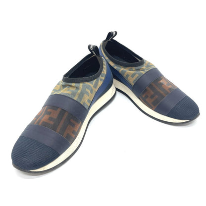 FENDI sneakers mesh Brown x navy Sports Zucca FF Women 35
