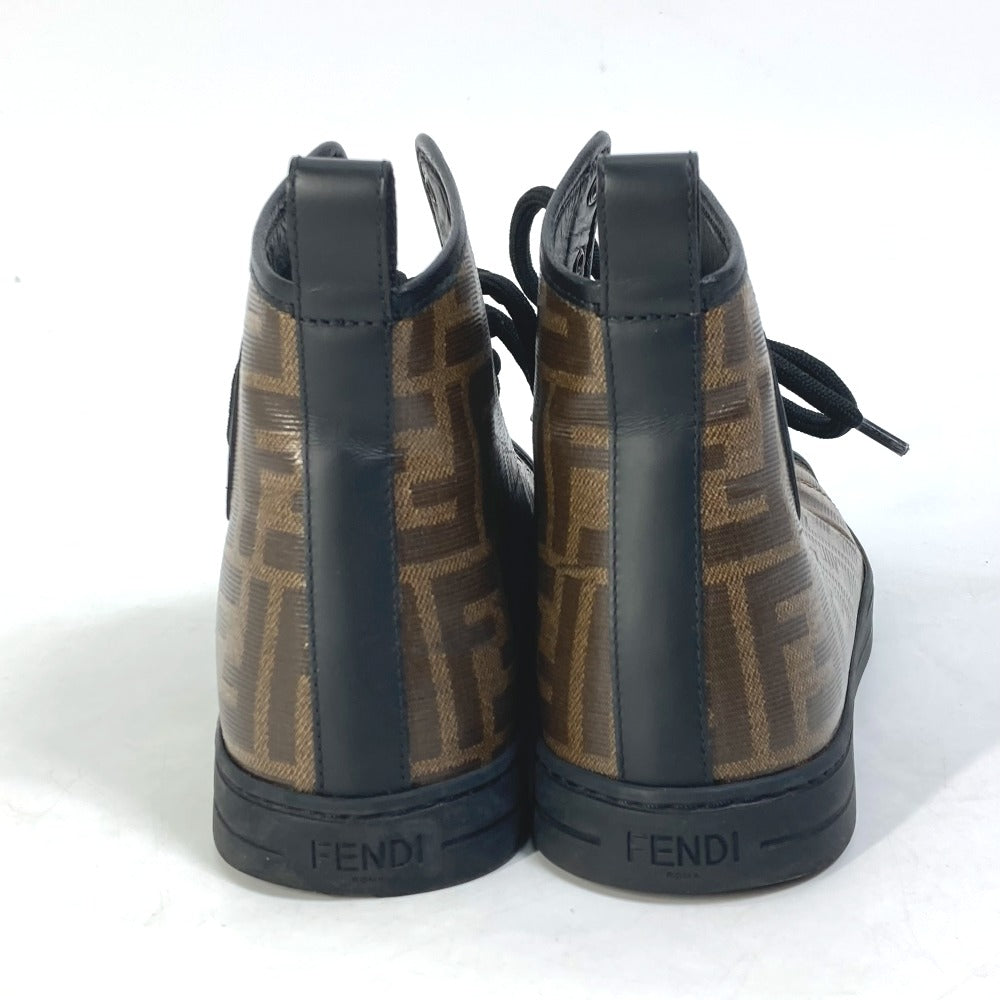 FENDI sneakers 8E6594 Canvas, Coated canvas Brown Zucca high cut logo Women 36