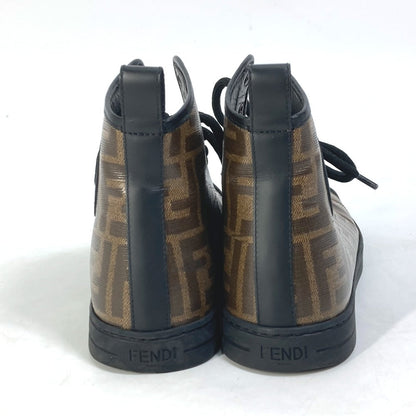 FENDI sneakers 8E6594 Canvas, Coated canvas Brown Zucca high cut logo Women 36
