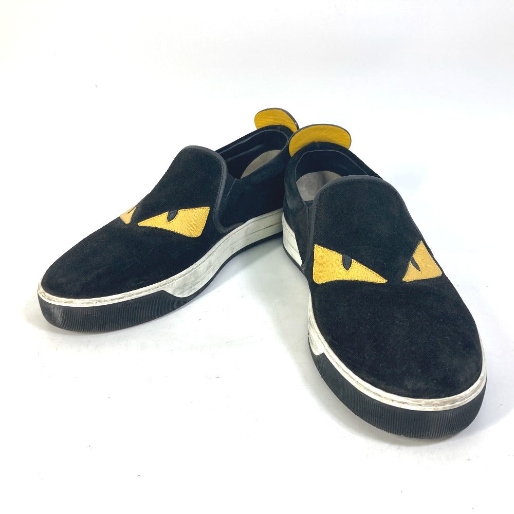 FENDI Slip-on suede black sneakers Monster Bugs mens 8