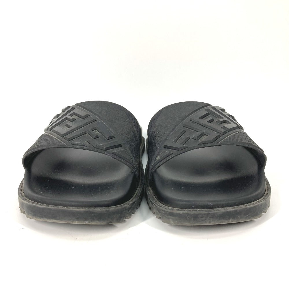 FENDI Sandals 7X1377 rubber black pool sandals shower sandals logo mens 9