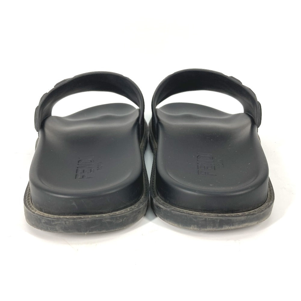FENDI Sandals 7X1377 rubber black pool sandals shower sandals logo mens 9