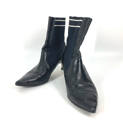 FENDI boots knit black Heel logo sneaker boots knit boots Women 36