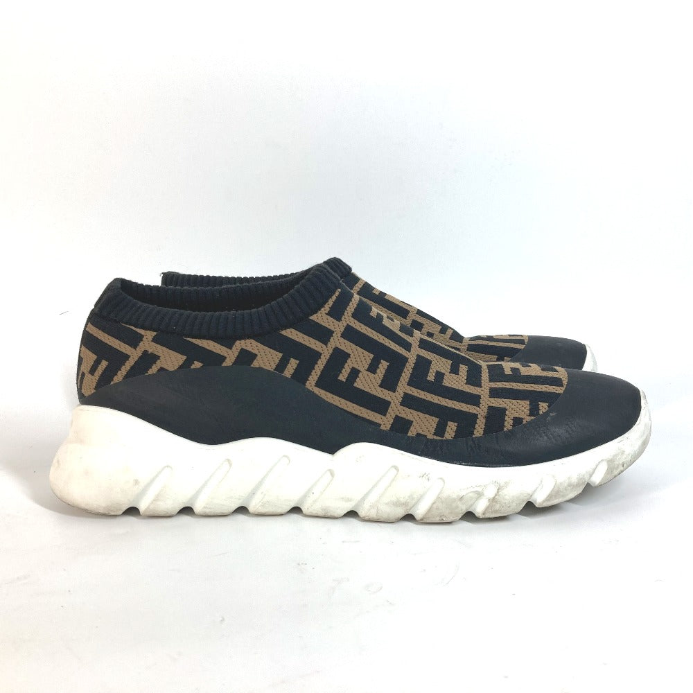 FENDI sneakers 7E1254 Canvas, Leather Brown Zucca Slip-ons Women 8