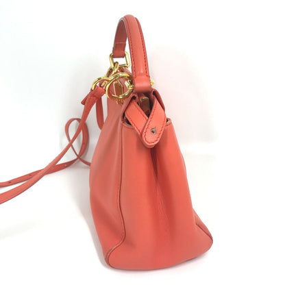 FENDI Handbag 8BN244 leather Salmon pink type Shoulder Crossbody Mini Pea Kaboo Women