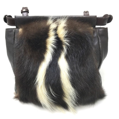 FENDI Shoulder Bag 8BT161 fur Dark brown Fur bag Peekaboo Women