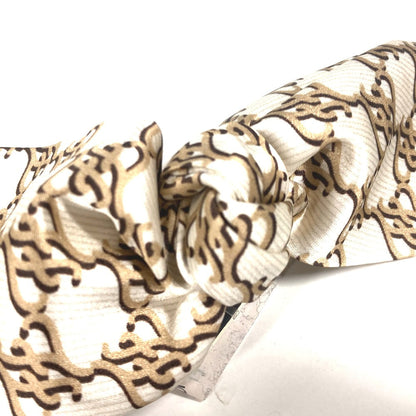 FENDI Valletta FXT114 silk beige logo ribbon