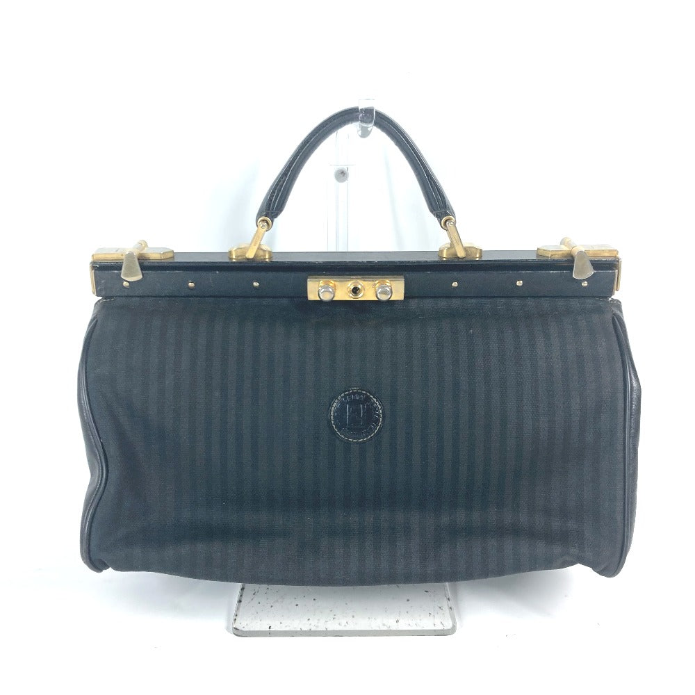 FENDI Handbag Leather / PVC black vintage Doctor Bag Pecan Women