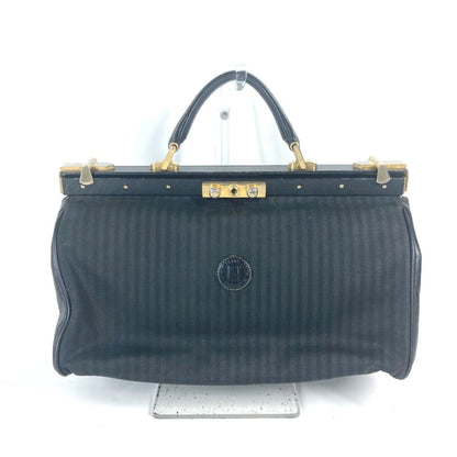 FENDI Handbag Leather / PVC black vintage Doctor Bag Pecan Women