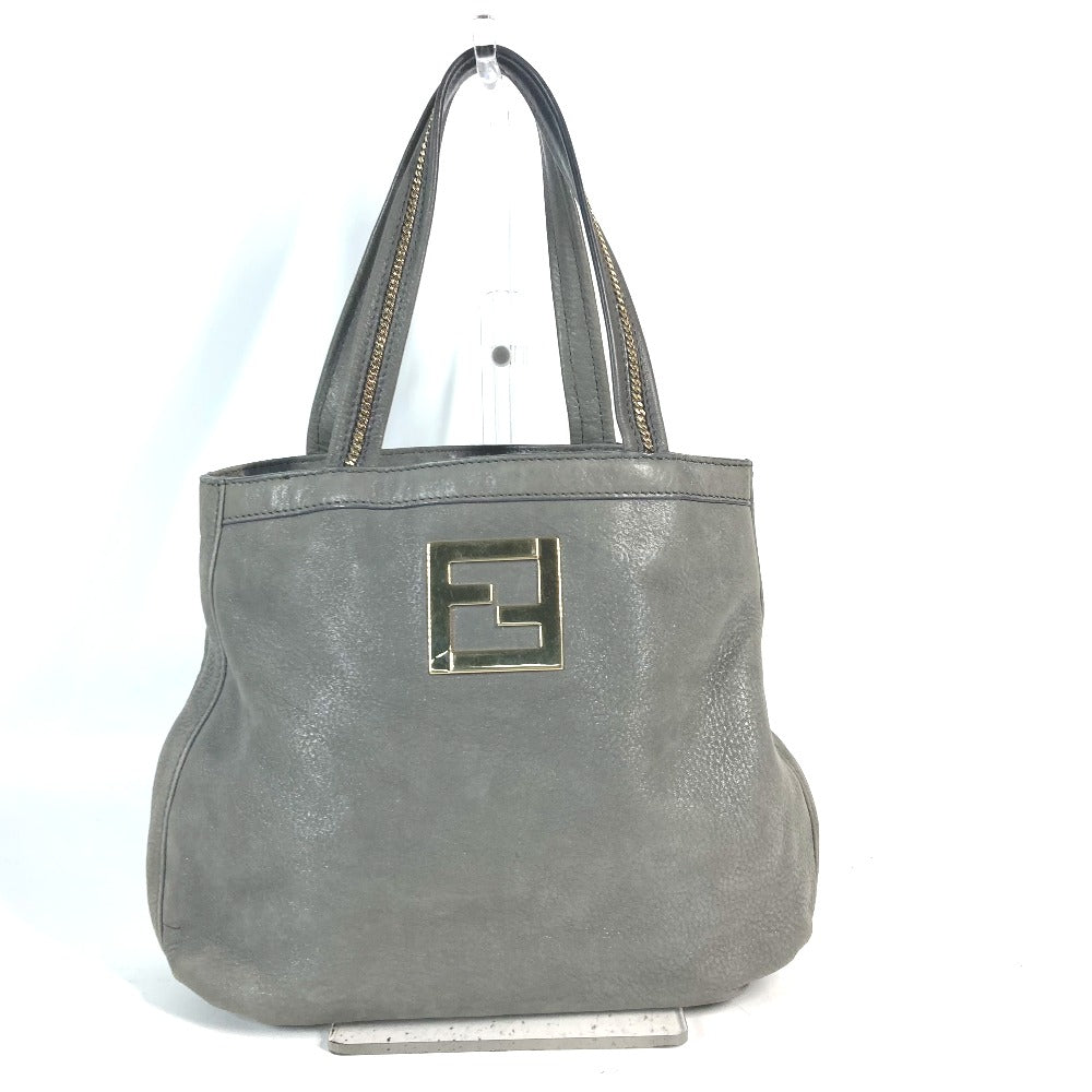 FENDI Shoulder Bag 8BR650 leather gray Bag Shoulder Bag Tote Bag logo FF Women