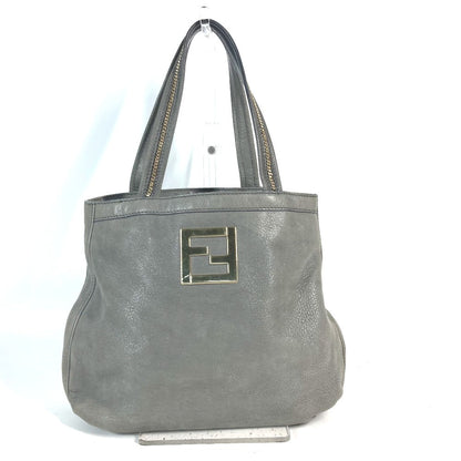 FENDI Shoulder Bag 8BR650 leather gray Bag Shoulder Bag Tote Bag logo FF Women