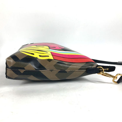 FENDI Shoulder Bag 7VA470 PVC Brown Multicolor logo Women