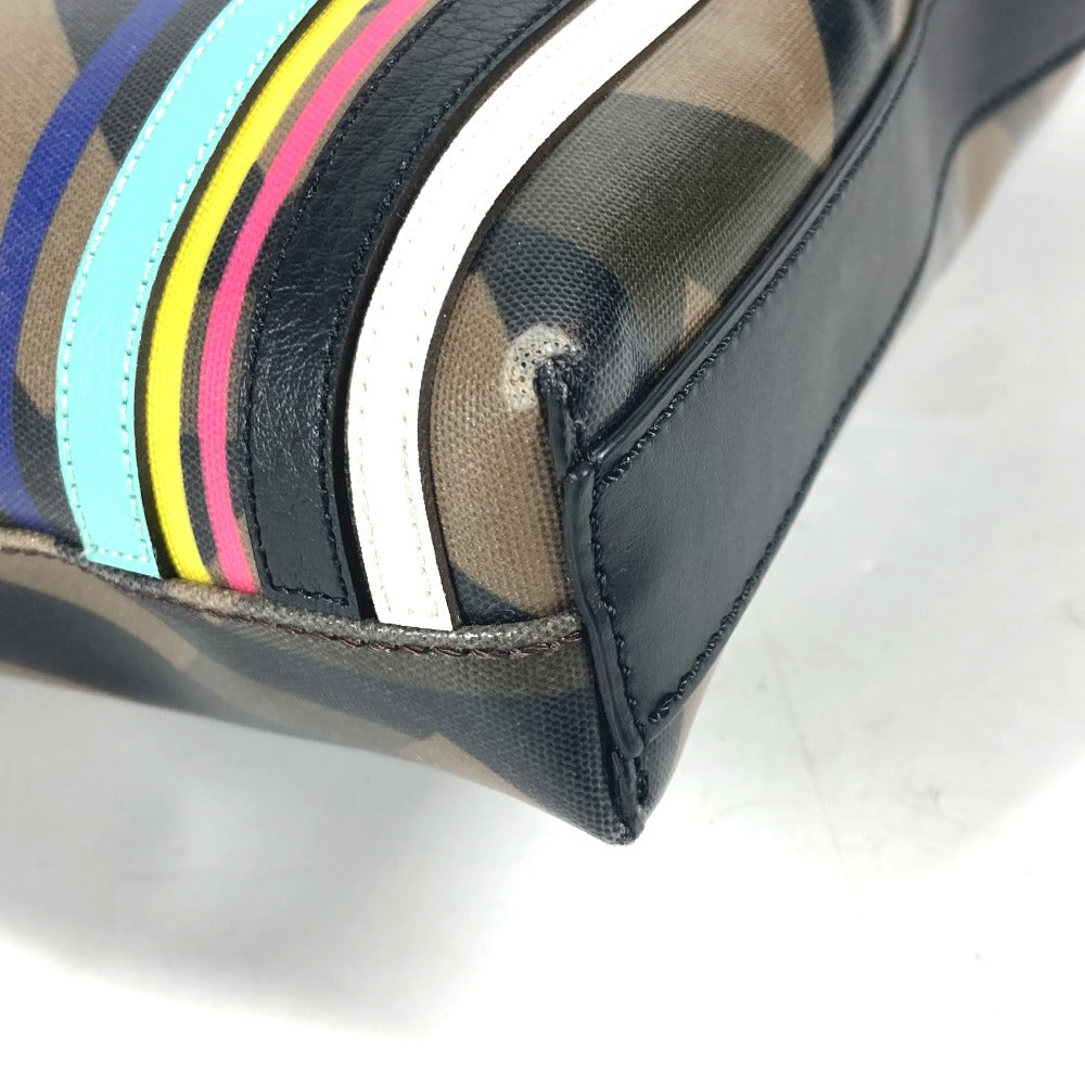 FENDI Shoulder Bag 7VA470 PVC Brown Multicolor logo Women