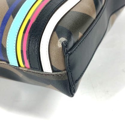 FENDI Shoulder Bag 7VA470 PVC Brown Multicolor logo Women