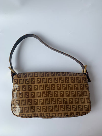 FENDI Baguette Zucchini Print Patent Leather