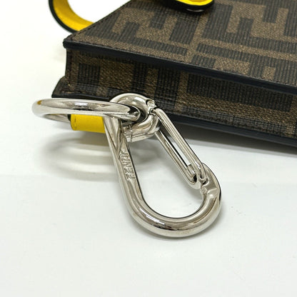 FENDI Bag charm 7AR759 PVC / Leather Two-tone color (brown) Zucca Charm