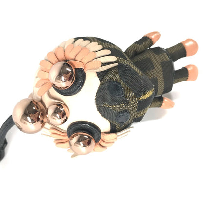 FENDI key ring canvas Brown Zucca Space monkey Women