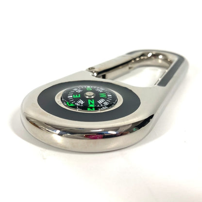 FENDI key ring metal Silver logo Carabiner with compass