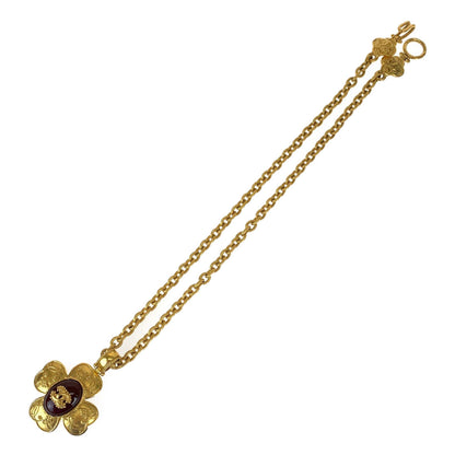 CHANEL Necklace plating Gold Wine Red Gripoa COCO Mark Stone