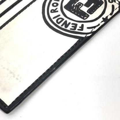 FENDI Card Case 7M0164 leather white Joshua Vides Collaboration logo mens