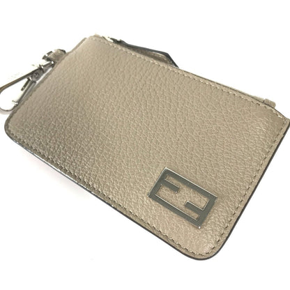 FENDI Coin case 7M0343 leather beige By color logo Women