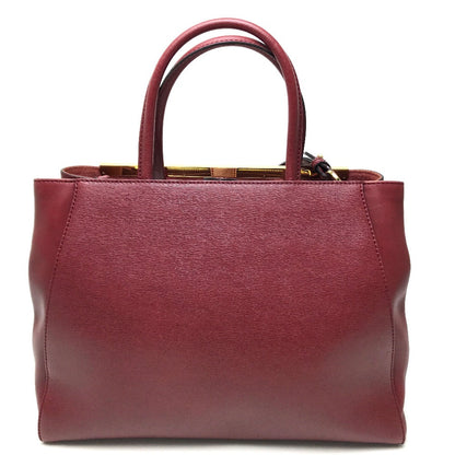 FENDI Handbag 8BH250 leather Dark red To joule Women