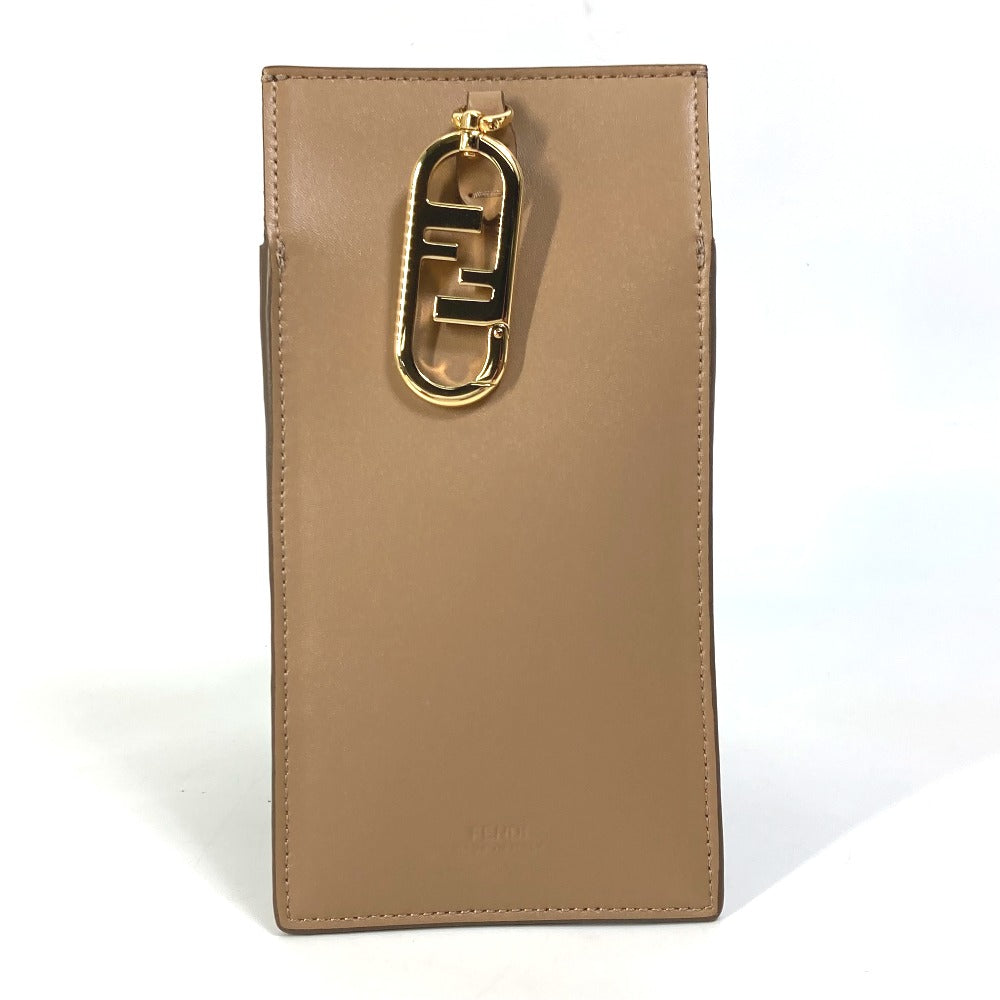 FENDI Pouch 7AS047 Fur, Leather beige Smartphone case phone pouch