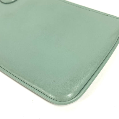 FENDI Pouch 8BS007 leather green Coin case Wallet Clutch Small Women