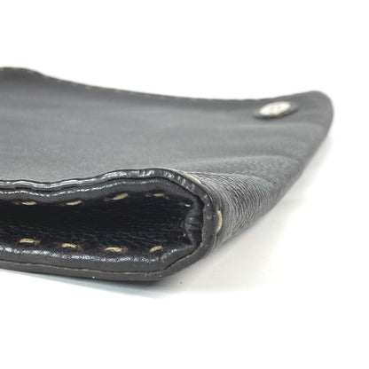 FENDI Clutch bag leather Dark brown bag pouch Celeria mens