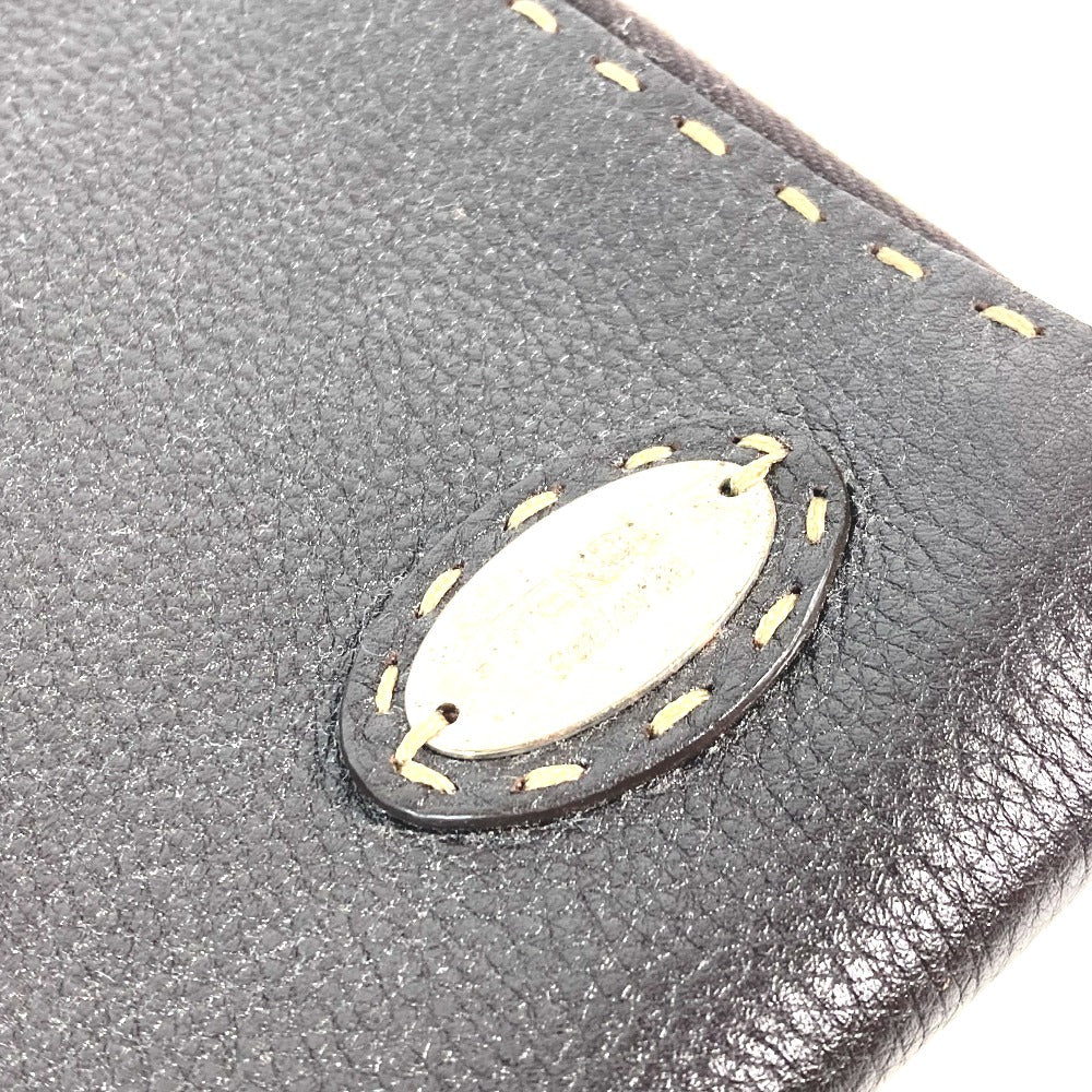 FENDI Clutch bag leather Dark brown bag pouch Celeria mens