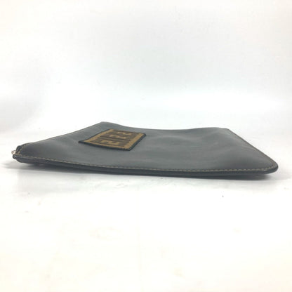 FENDI Clutch bag 7N0078 leather black Pouch Zucca logo mens