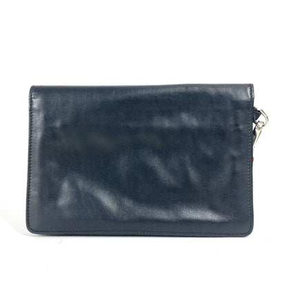 FENDI Clutch bag leather black logo LOVE unisex(Unisex)