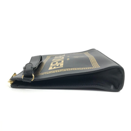 FENDI Clutch bag leather black Versace VERSACE collaboration FENDACE logo FENDACE Women(Unisex)