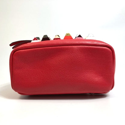 FENDI Backpack 8BZ038 leather Red Valentine limited color studs Mini backpack Women