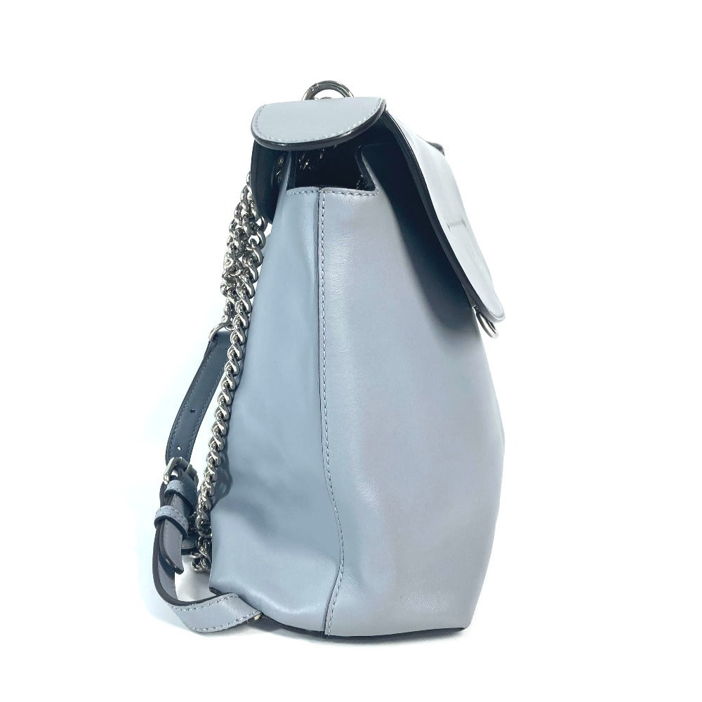 FENDI Backpack 8BZ042 leather blue to school Women