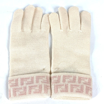 FENDI gloves wool pink Zucca Women