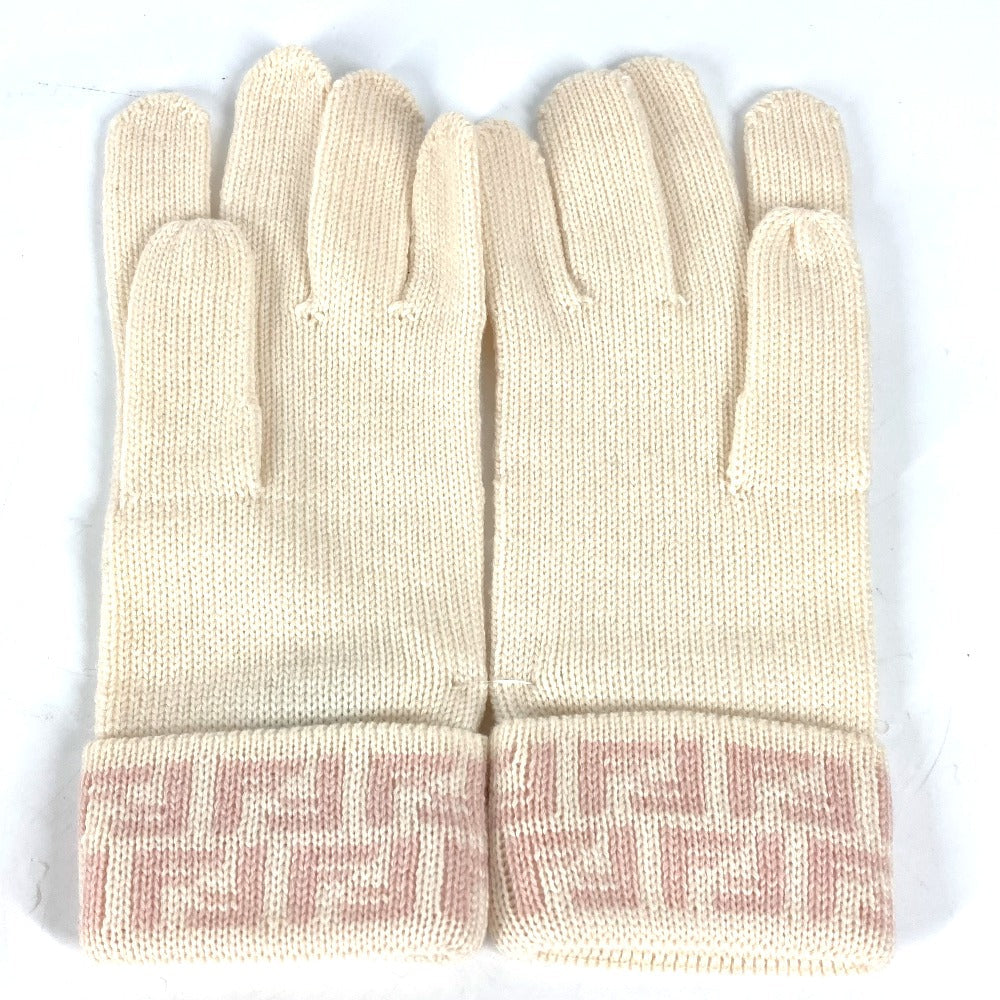 FENDI gloves wool pink Zucca Women