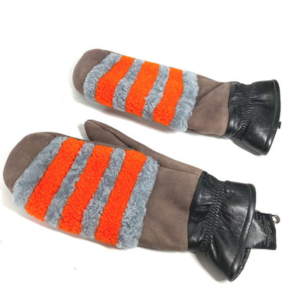 FENDI gloves FXY018 Angola gray Mouton Women M