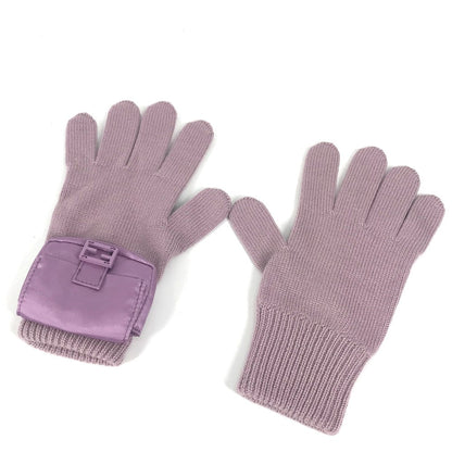 FENDI gloves FXY581 wool purple Bucket Gloves Women