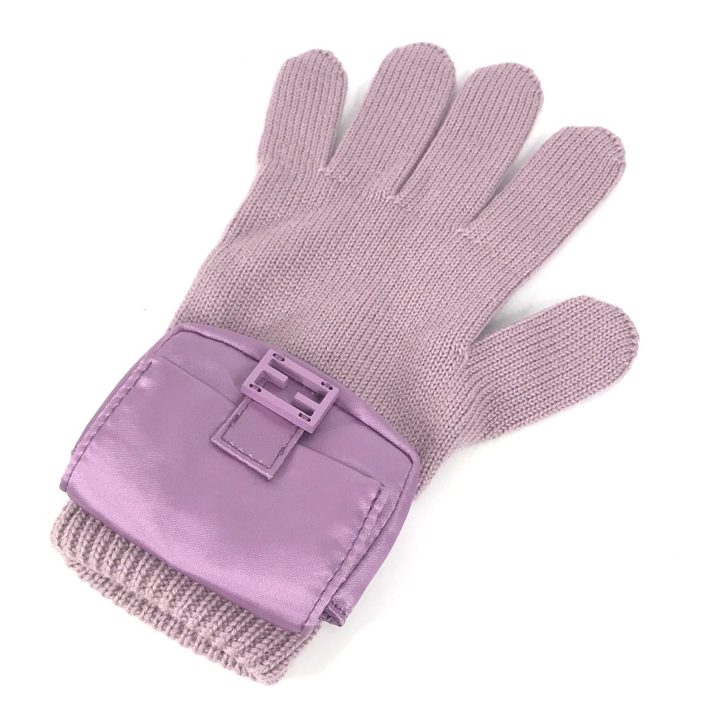 FENDI gloves FXY581 wool purple Bucket Gloves Women