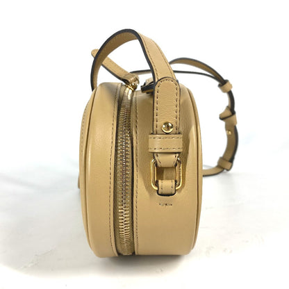 FENDI Shoulder Bag 8BS058 leather beige Pochette Crossbody Camera Case Small Olock Women
