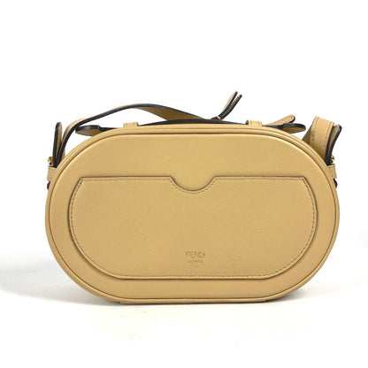FENDI Shoulder Bag 8BS058 leather beige Pochette Crossbody Camera Case Small Olock Women