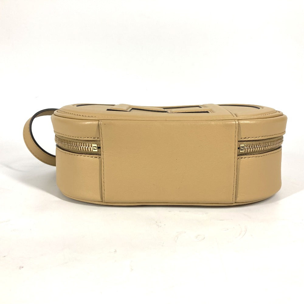 FENDI Shoulder Bag 8BS058 leather beige Pochette Crossbody Camera Case Small Olock Women