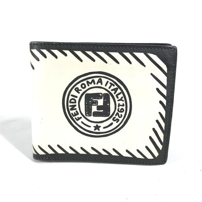 FENDI Folded wallet 7M0169 leather white Compact wallet Joshua Vides Collaboration mens