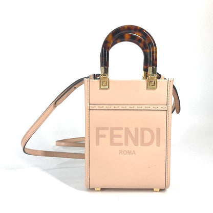 FENDI Handbag 8BS051 leather Beige type Shoulder Bag Crossbody bag sunshine shopper small Women
