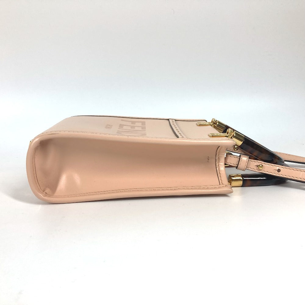 FENDI Handbag 8BS051 leather Beige type Shoulder Bag Crossbody bag sunshine shopper small Women